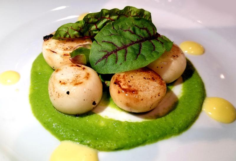 Teeny-tiny turnips provided a crunchy foil for the cool, crisp Pinot Grigio from the Veneto wine region of Italy. BOB YESBEK PHOTO